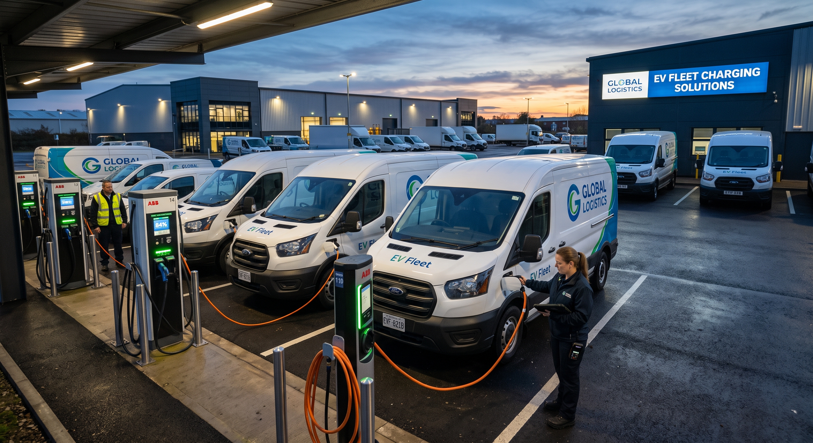 EV Fleet being charged