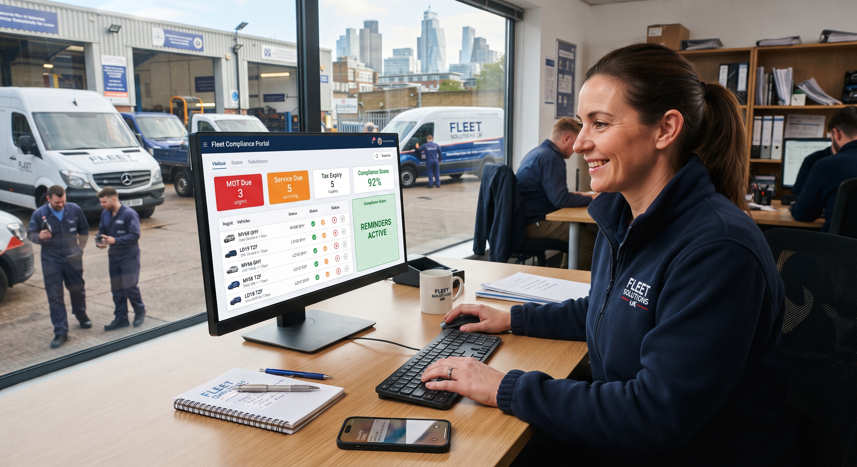 Fleet manager reviewing fleet actions