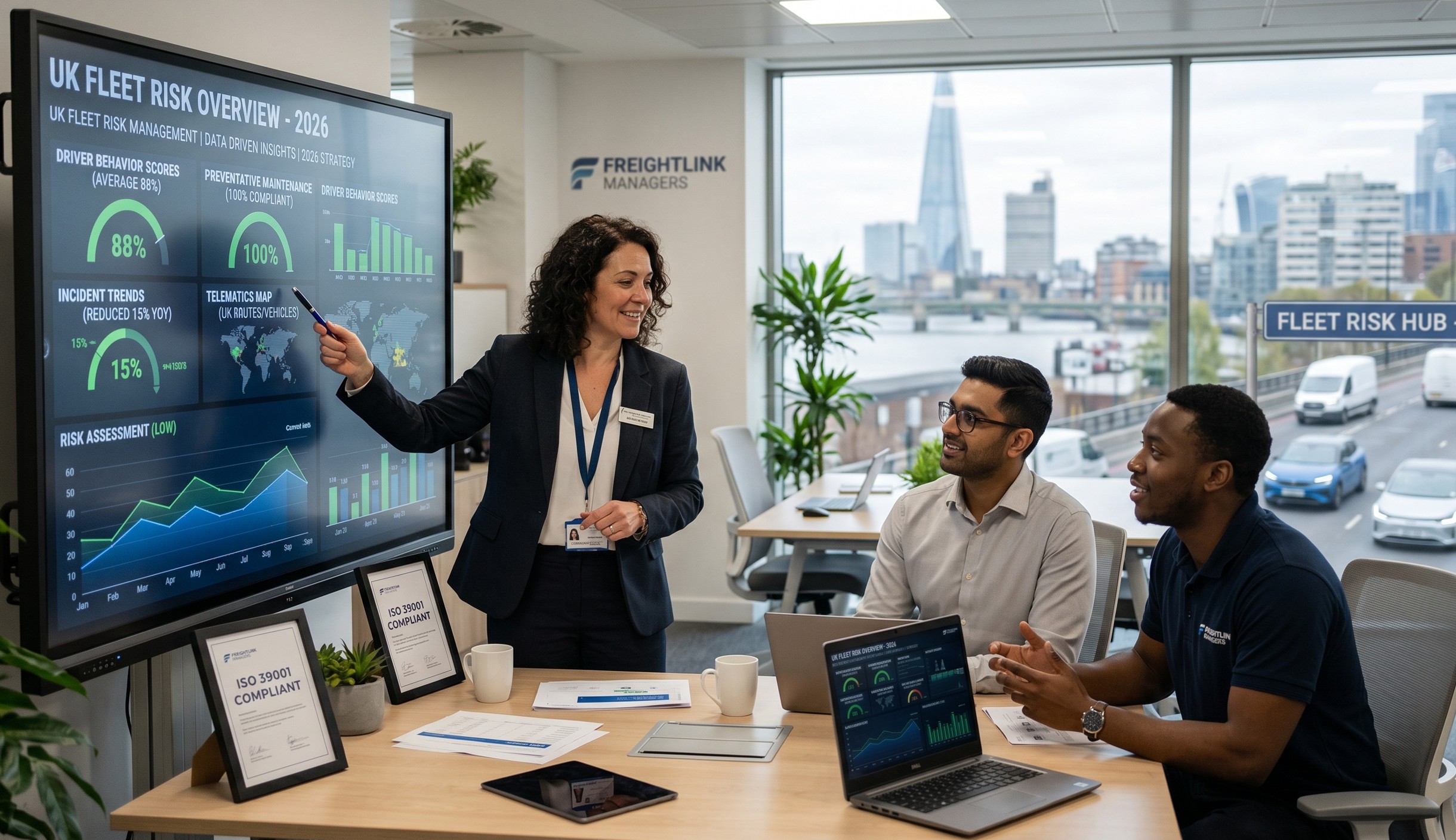 Fleet manager giving meeting