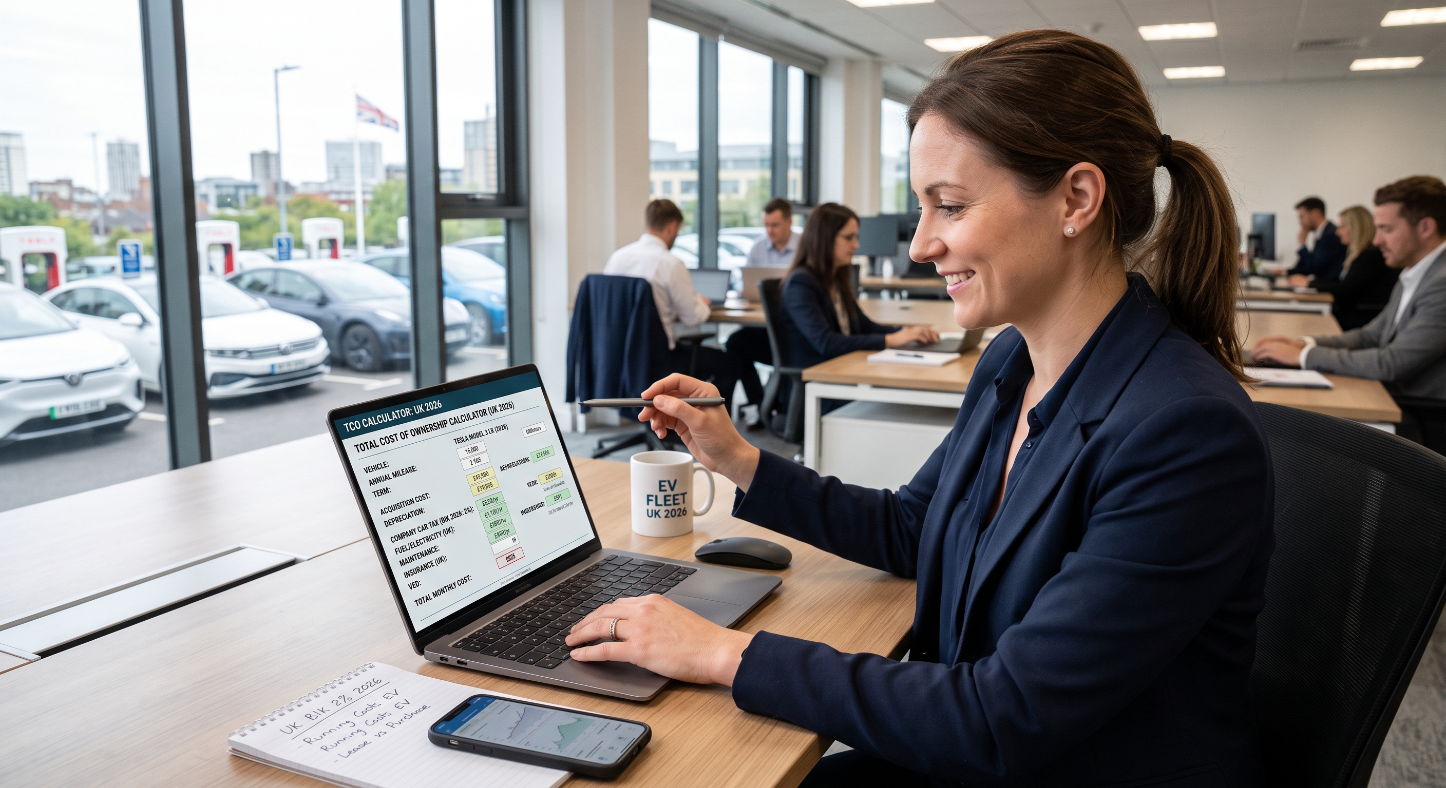 Total Cost of Ownership Calculator being used in an officee